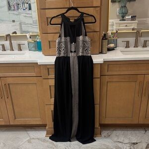THML Elegant Black and White Maxi Dress